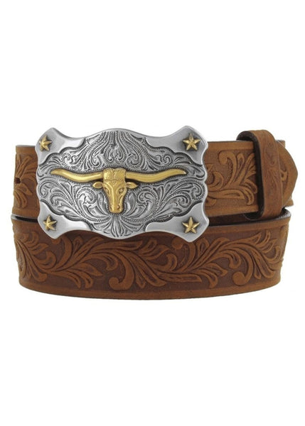 Justin Kid's Aged Bark Little Texas Western Belt C60119 FW22 - Saratoga Saddlery & International Boutiques