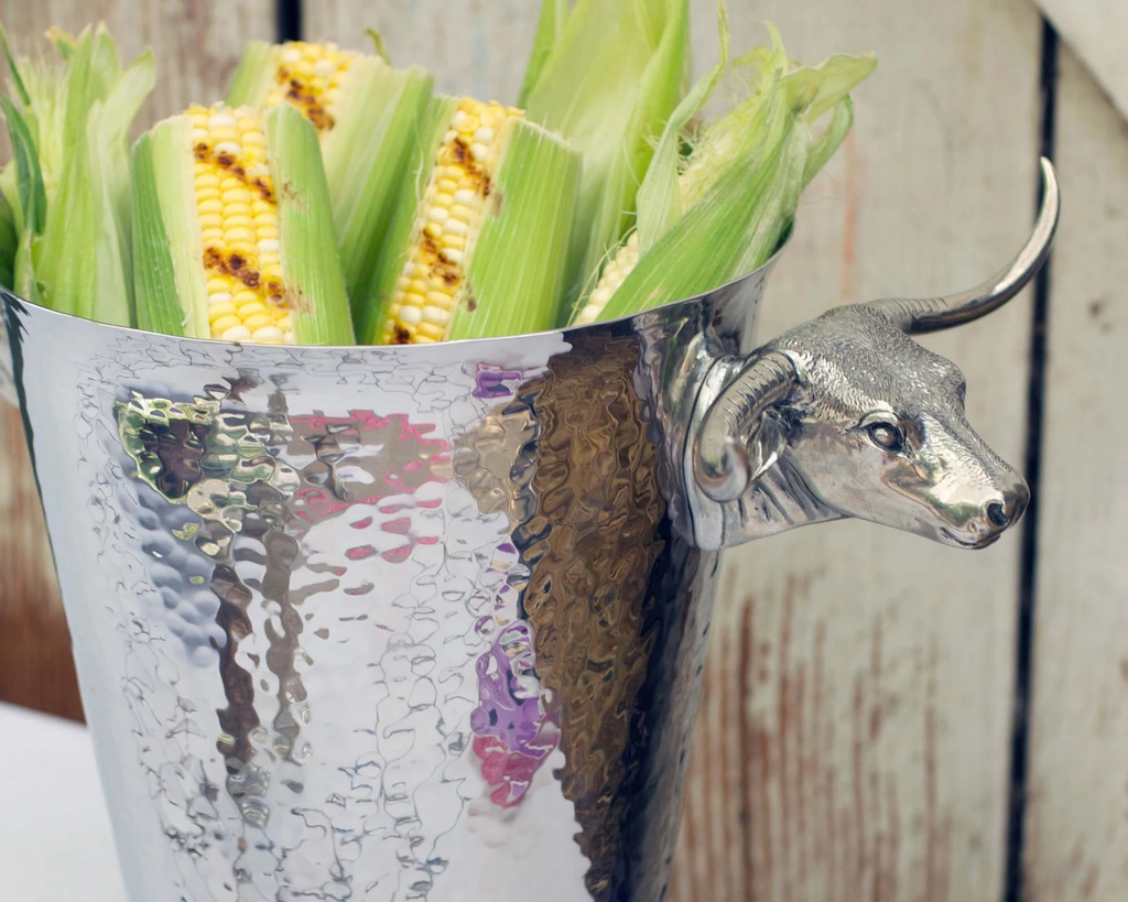 Vagabond House Steel Ice Bucket with Long Horn Steer Handles - Saratoga Saddlery & International Boutiques