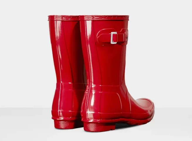 Hunter Short Original Short Gloss Military Red Rain Boot FW22